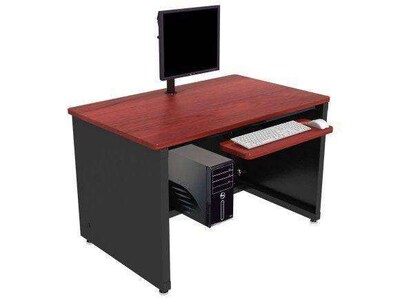 VersaDesk 48W Enclosed Versa Classroom Desk, Cherry/Black (CD4830-BC)