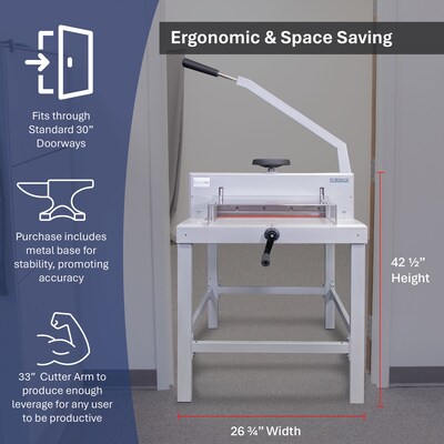Formax Cut-True 15M 16.9” Guillotine Paper Cutter with LED Laser Line, Off White (CUT-TRUE 15M)