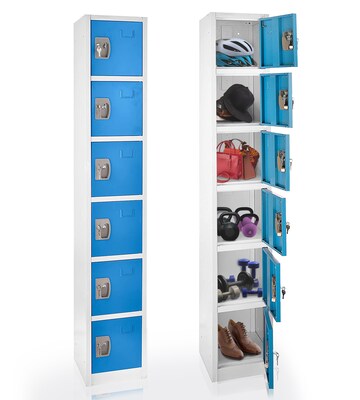 AdirOffice 72 6-Tier Blue Storage Locker, 2/Pack (629-206-BLU-2PK)