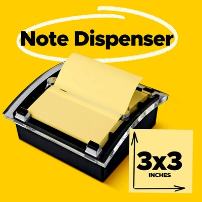 Post-it Pop-up Notes Dispenser for 3" x 3" Notes, Black/Clear (DS330-BK)