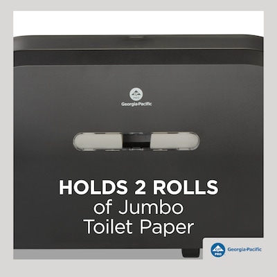 Georgia-Pacific Jumbo Jr. Dual-Roll Toilet Paper Dispenser, Black (59210)