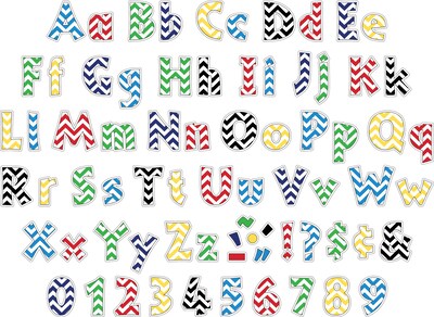 Barker Creek Chevron  4" Letters and Numbers, Multicolored, 510/Pack (4302)