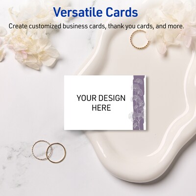 Avery Floral Business Cards, 2" x 3.5", Matte White, 80/Pack (19479399903)