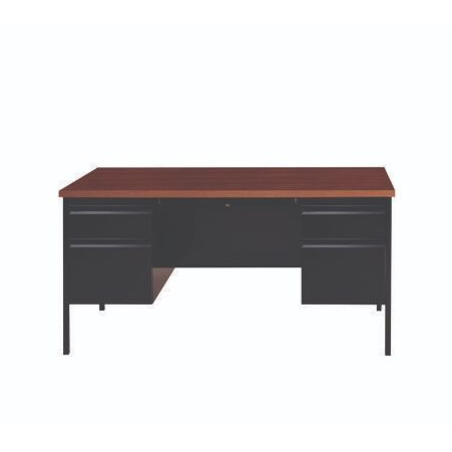 Alera 60W Double Pedestal Desk, Mocha/Black (ALEHSD6030BM)