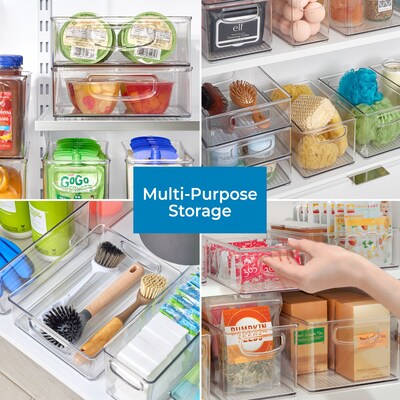 iDESIGN Small Stackable Plastic Storage Bin, Clear (63698)