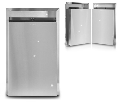 Alpine Industries Metal Indoor Trash Can, 12 Gallon, Stainless Steel (493)