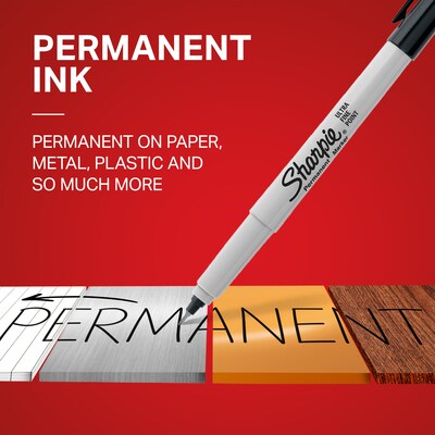 Sharpie Permanent Marker, Ultra Fine Tip, Red, Dozen (37002)