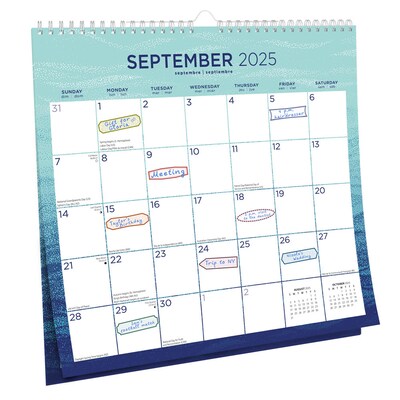 2025 BrownTrout Seaside Currents 12" x 12" Monthly Square Wire-O Wall Calendar (9781975478506)