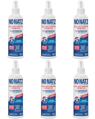 No Natz Natural DEET-Free Insect Repellent Spray for Gnats, Fresh Scent, 8oz, 6/Pack (BND04602)