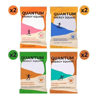 Quantum Gluten Free Energy Squares Variety Pack, 8/Pack (381-00007)