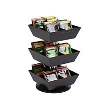 Mind Reader Anchor Collection 12-Compartment Plastic Tea and Condiment Carousel, Black (TEASWIV3T-BL