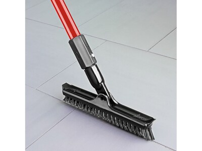 Libman 10" PET Swivel Grout and Scrub Brush, Red/Black, 6/Pack (1559)