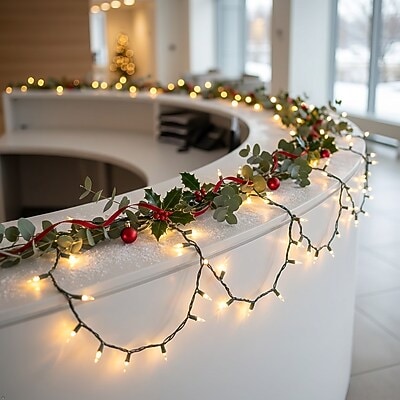Excello Global Products Indoor/Outdoor LED Holiday String Lights, White Bulb/Green Wire, 2 Strands of 25 (EGP-HL-GW-WL)