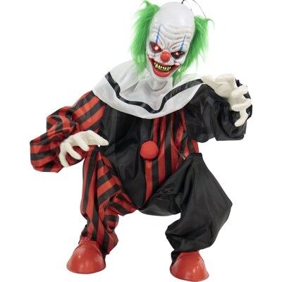 Haunted Hill Farm Life-Size Animatronic Crouching Clown (HHCLOWN-12FLSA)