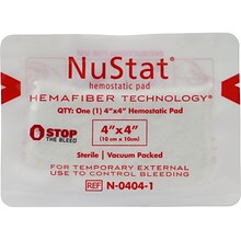 First Aid Only NuStat 4 Sterile Hemostatic Gauze Pad, 10/Pack (91196-002)