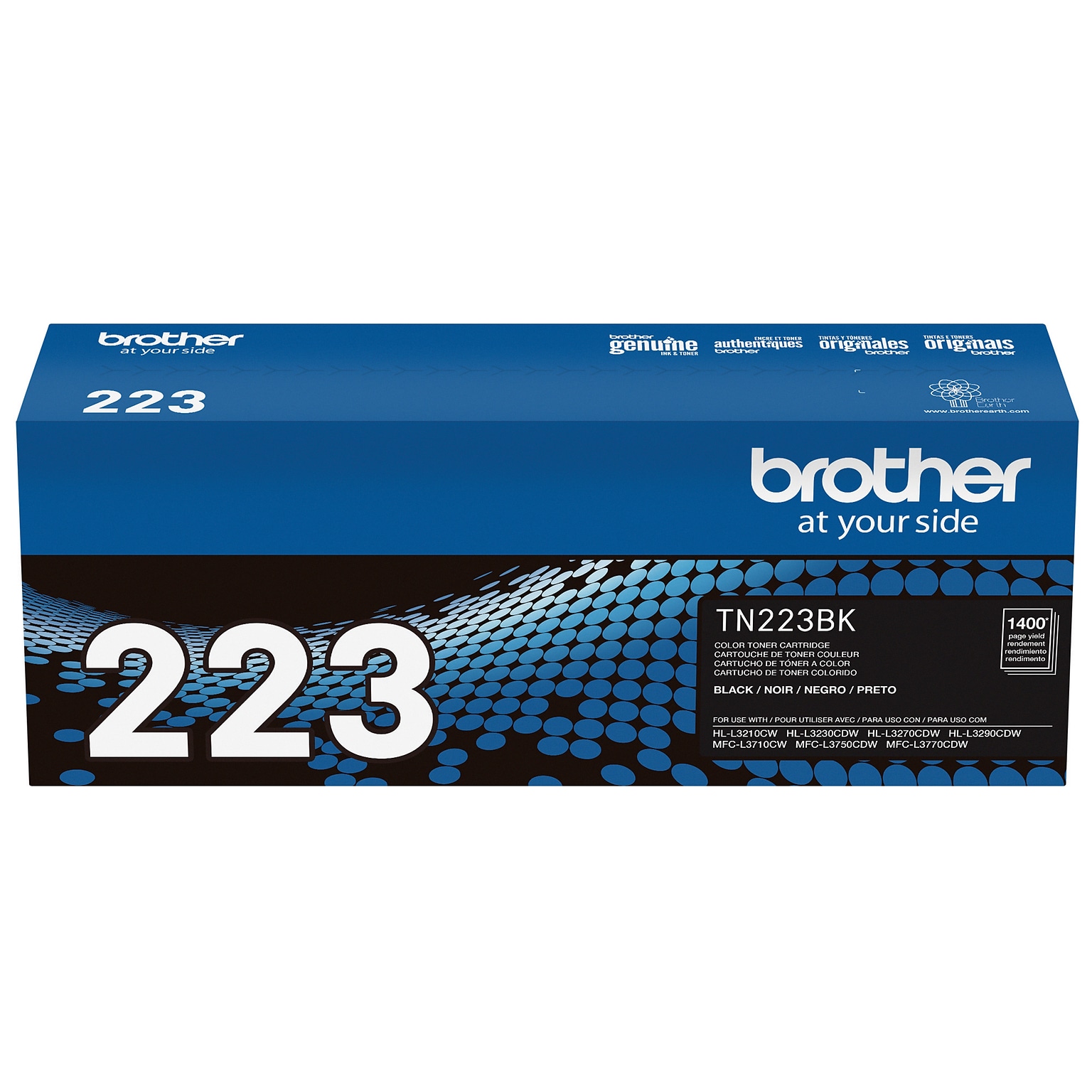 Brother TN-223 Black Standard Yield Toner Cartridge, Print Up to 1,400 Pages   (TN223BK)