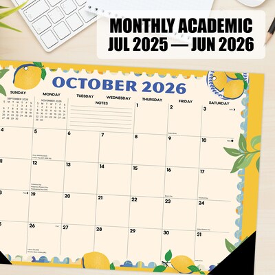 2026-2027 Willow Creek 17" x 12" Academic Monthly Desk Calendar, Mediterranean Moments (64689)