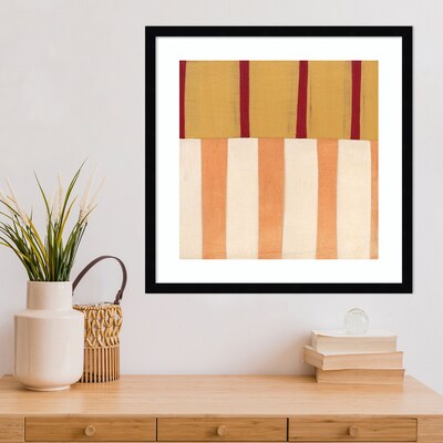 Amanti Art Broken Stripes 3 by Laura Nugent Wood Framed Wall Art Print, 21 x 21 (A42675547358)