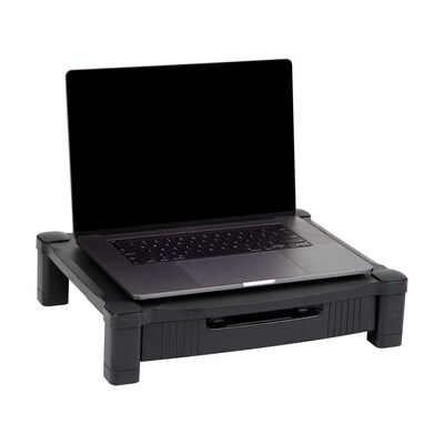 Mind Reader Monitor Stand Riser with Drawer Storage, Black (DRPLMONST-BLK)