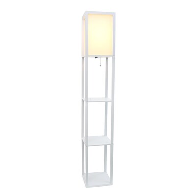 Creekwood Home Classix 62.5" Floor Lamp with Rectangular Shade, White (CWF-3007-WH)