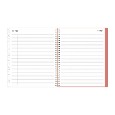 2026 Blue Sky Bespoke Letterpress Pomegranate Blush 8" x 10" Calendar Year Monthly Planner, Faux Leather Cover (156221)