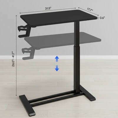 FlexiSpot H7 Overbed Table Mobile Laptop Cart, 31.5" x 17.7", Black (H7B-3218)