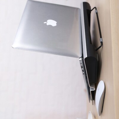OTM Essentials Aluminum Large Laptop Riser Stand for 12"-15" Laptops, 15.5" x 11.5", Gray (OB-A2C)