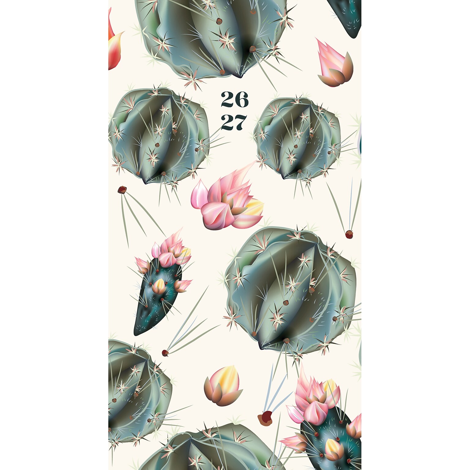 2026-2027 Willow Creek Cactus Deco 3.5 x 6.5 Monthly Planner, Paperboard Cover (57636X)