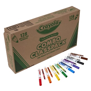 Crayola Combo Classpack Kids' Crayon/Marker Set, Broad, Assorted