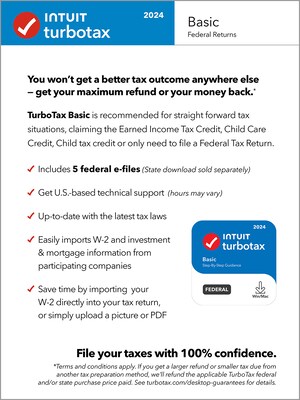 TurboTax Basic 2024 for 1 User, Windows/Mac, Download (5108978)