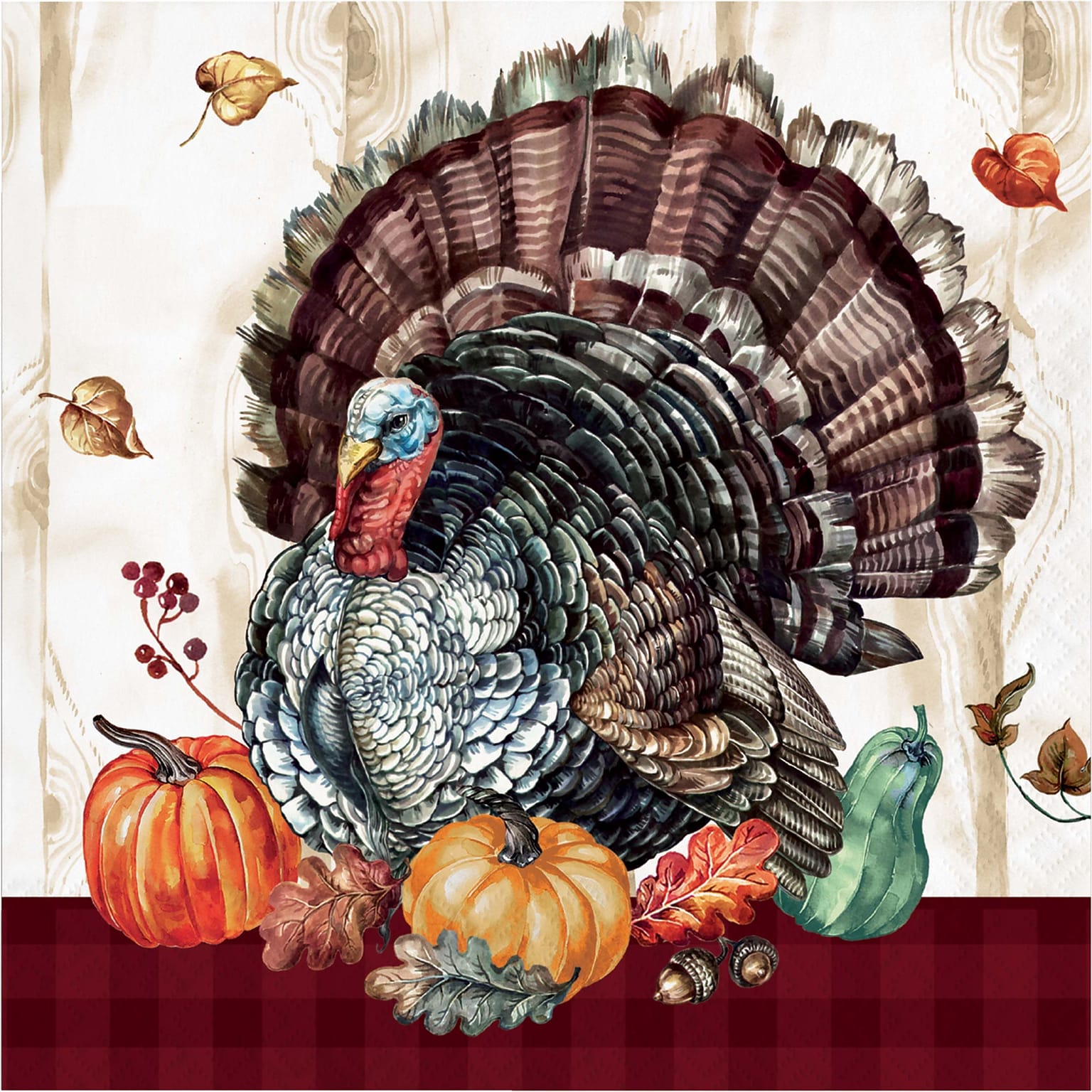 Creative Converting Timeless Turkey Thanksgiving Paper Dinner Napkins, 48/Pack (DTC371782DNAP)