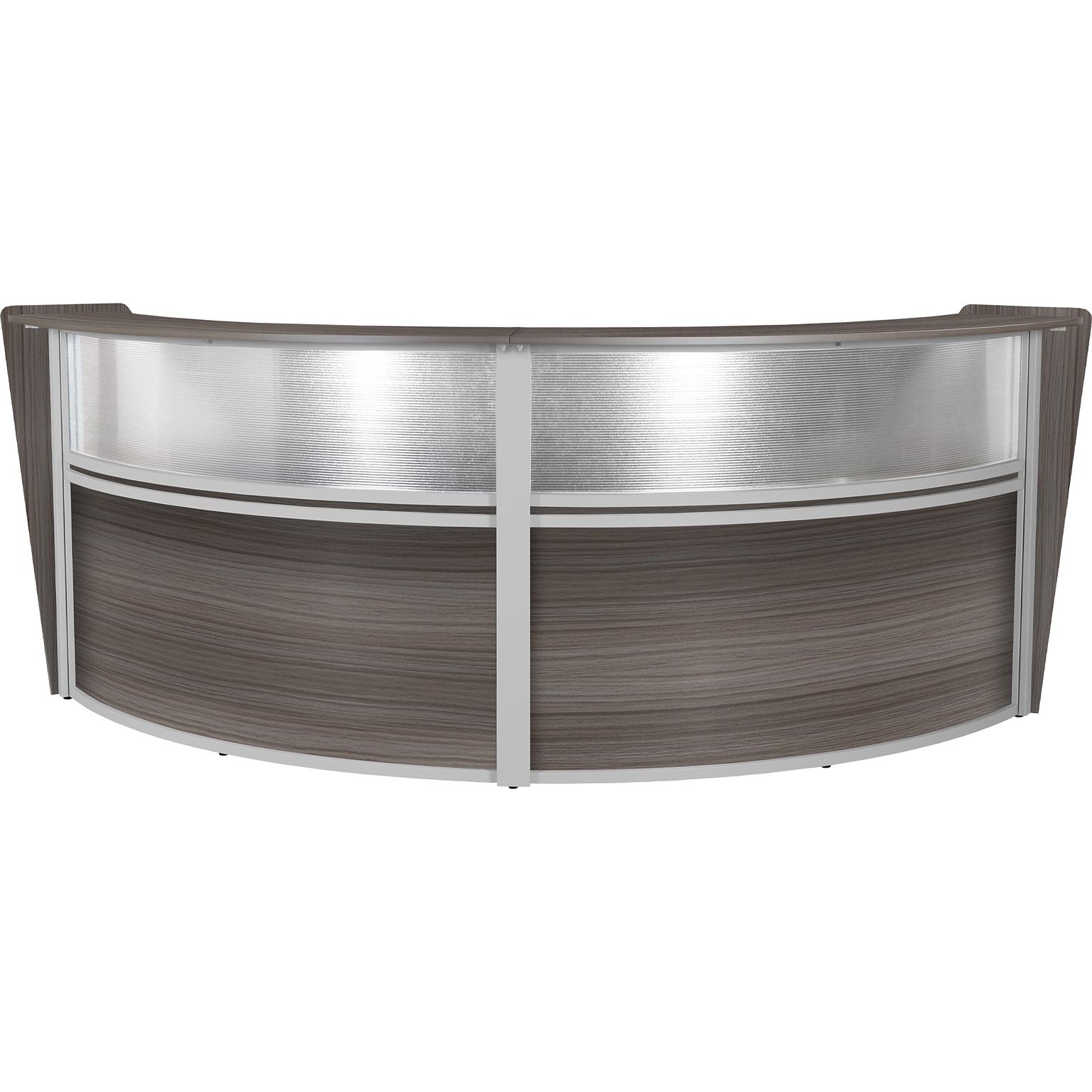 Regency Marque 124.5W Curved Reception Desk Workstation, Driftwood Gray (77312GY)