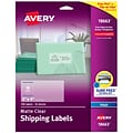 Avery Easy Peel Inkjet Shipping Labels, 2 x 4, Clear, 10 Labels/Sheet, 10 Sheets/Pack (18663)