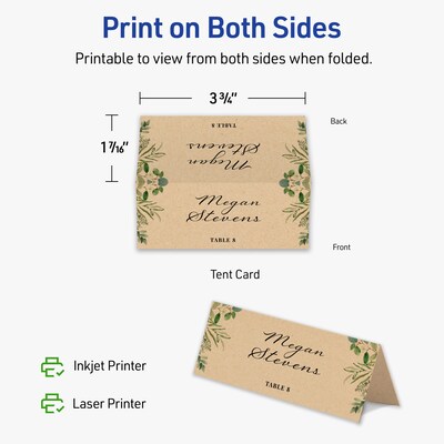 Avery Integrated Cards, 1-7/16" x 3.75", Matte Kraft Brown, 300/Box (95289)