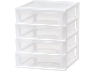 Iris 4-Drawer Desktop Unit, White/Clear (587014)