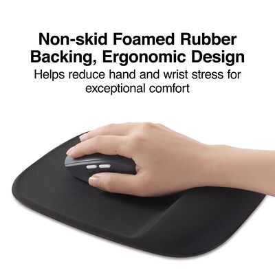 Quill Brand® Foam Mouse Pad/Wrist Rest Combo, Black (23944)