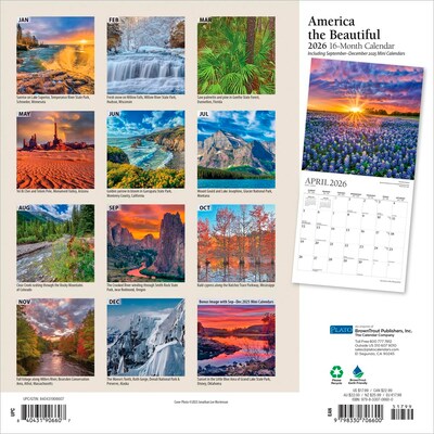 2026 Plato America the Beautiful 12 x 12 Monthly Wall Calendar (9798330706600)