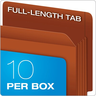 Pendaflex Reinforced File Pocket, 3 1/2" Expansion, Letter Size, Redrope (95343)