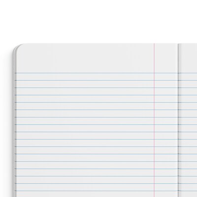 Staples Composition Notebook, 7.5" x 9.75", Wide Ruled, 80 Sheets, Red (ST55088)