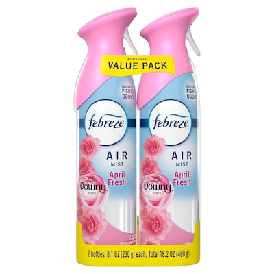 Febreze Air Mist Air Freshener Spray, Downy April Fresh Scent, 8.1 oz., 2/Pack (4184/78121)