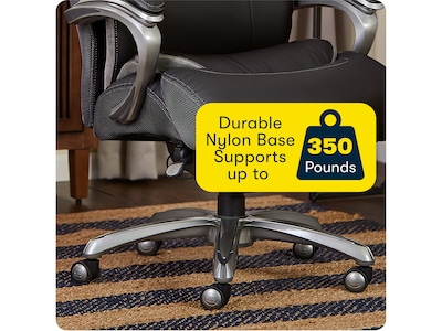 Serta Big & Tall Ergonomic Bonded Leather Swivel Executive Chair, Black (44954)