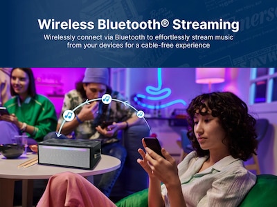 Emerson Bluetooth Party Speaker with Digital Drum Pads, Black (EDS-1000-BK)