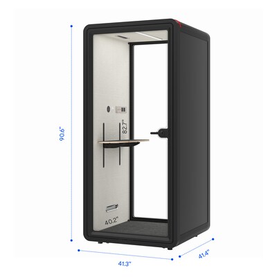 FlexiSpot NeoPod Modular Series 1-Person Privacy Booth with Switchable Privacy Glass, Black (P1F3B-Pro)
