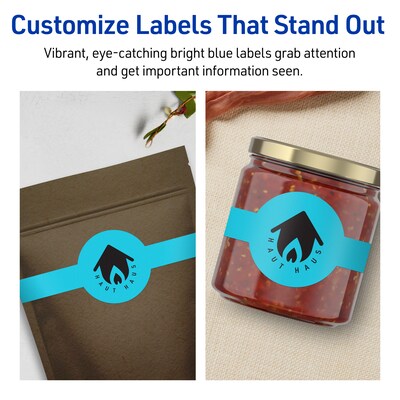 Avery Printable Decorative Edge Multipurpose Labels, 2-3/8" x 8", Bright Blue, 240/Box (94117)