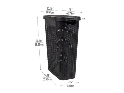 Mind Reader 10.57-Gallon Laundry Hamper with Lid, Plastic, Plastic, Black (40HAMP-BLK)