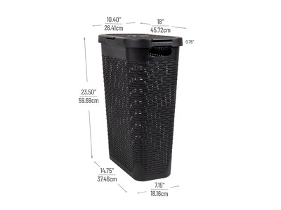 Mind Reader 10.57-Gallon Laundry Hamper with Lid, Plastic, Black (40HAMP-BLK)