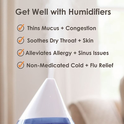 Crane Mini-Drop Ultrasonic Cool Mist Humidifier 0.35-Gallon, 200 sq. ft., Blue (EE-5300)
