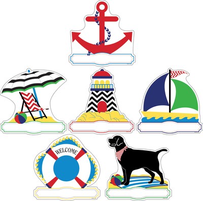 Barker Creek Nautical Chevron Double-Sided Accents, 36/Pack (LL2203)