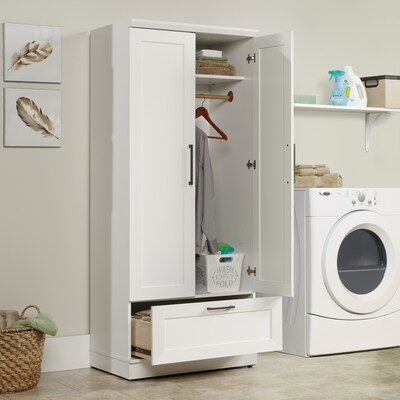 Sauder HomePlus 71"H Storage Armoire with 2 Shelves, Soft White (423144)