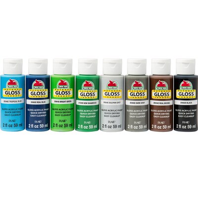 Apple Barrel Acrylic Paint Gloss, 2oz., 16-Piece Set (APPPROMOABG)